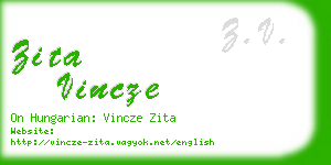 zita vincze business card